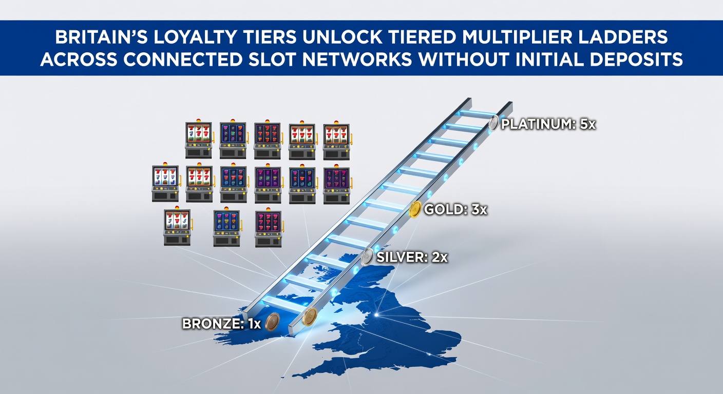 Illustration of tiered loyalty rewards connecting multiple slot networks in Britain
