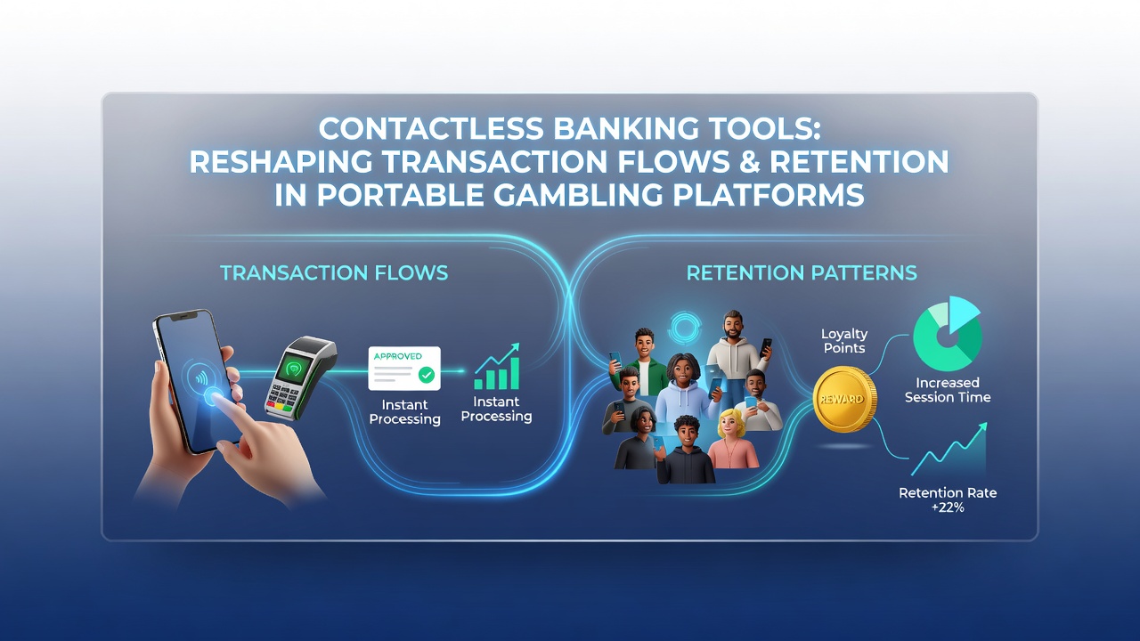 Contactless banking integration in portable gambling apps showing seamless mobile transactions