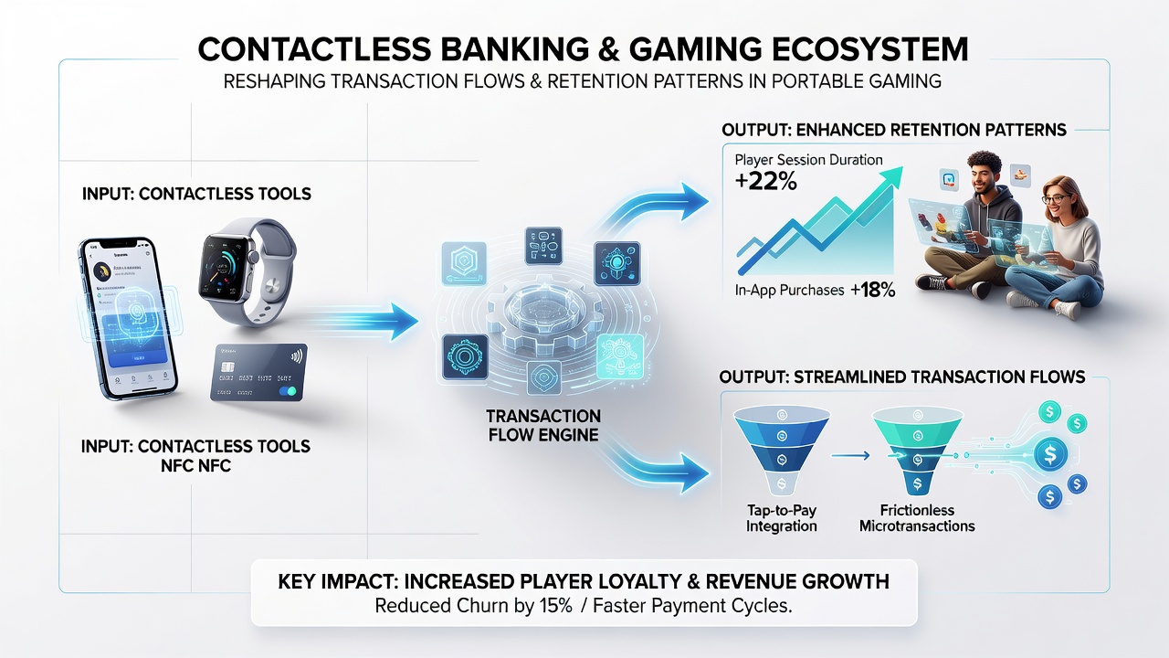 Analytics dashboard displaying retention trends linked to contactless payment adoption in mobile casinos