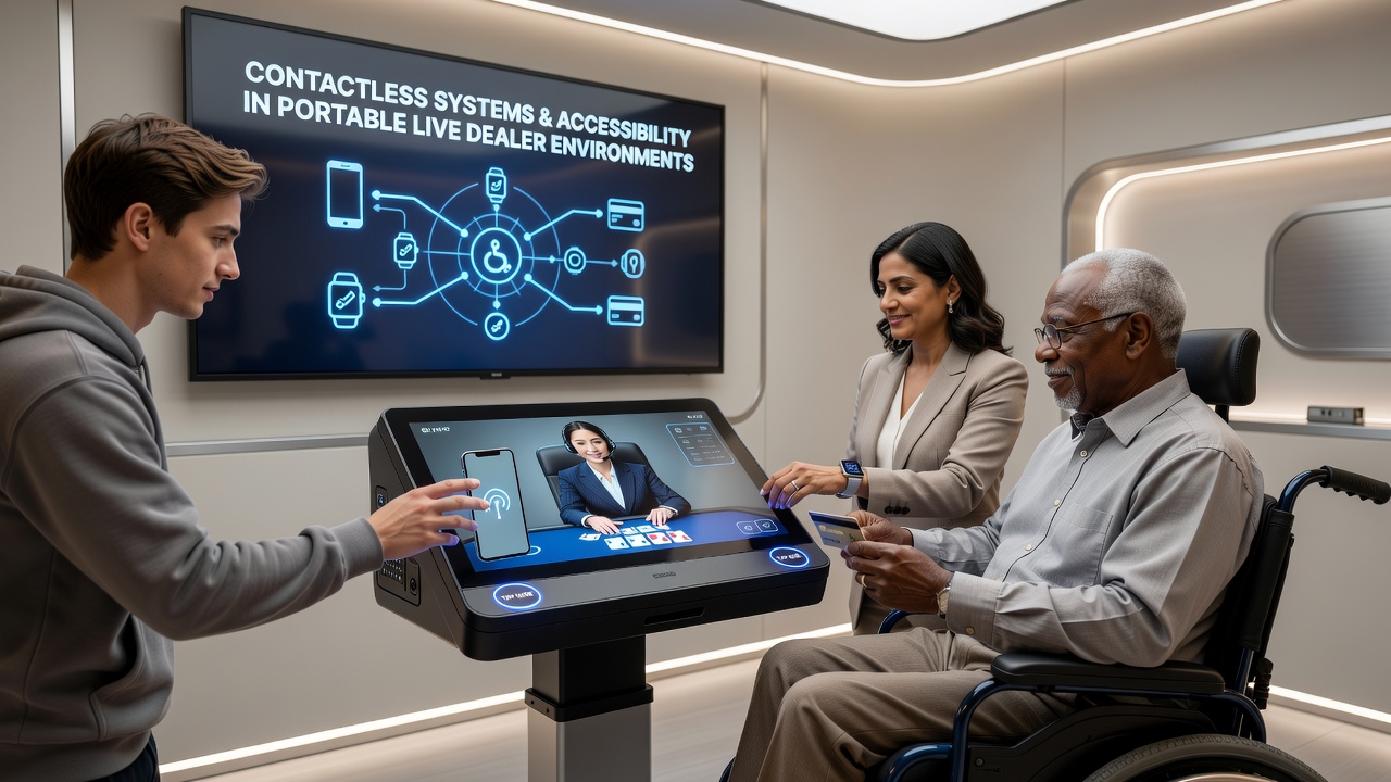 Close-up of contactless payment flow on a tablet during a live dealer blackjack session