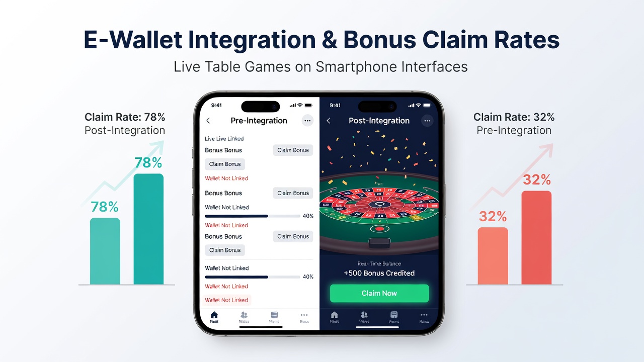 Close-up of live blackjack table on smartphone with e-wallet bonus notification overlay