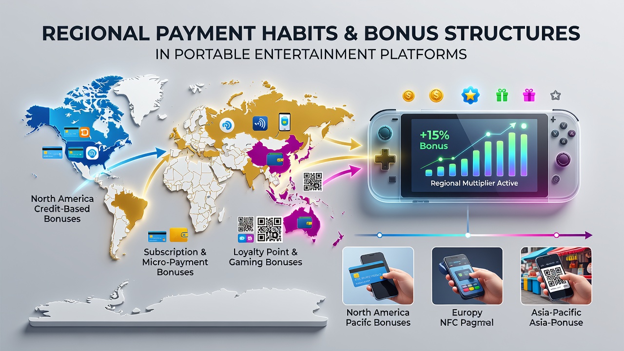 Mobile devices displaying entertainment apps with payment and bonus interfaces across different global regions